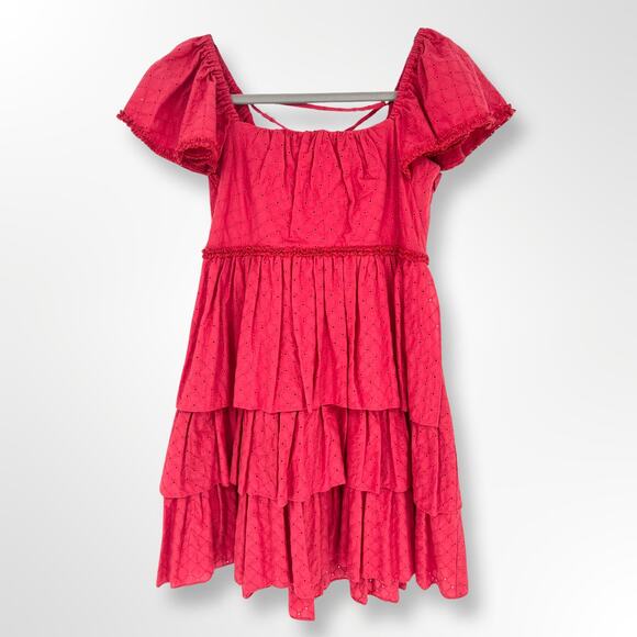 Cinq a Sept 0 Eyelet Mini Dress Pink - Picture 1 of 9